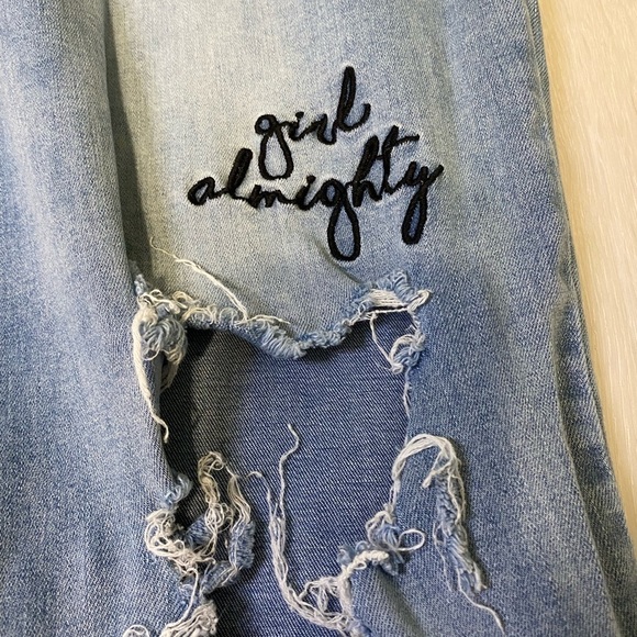 Lost Ink Jeans One Direction Song Titles Embroidered, Light Wash, Size 1X - Picture 4 of 13